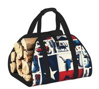 Vortithora Large Texas-Elements-Flag Firewood Carrier Bag, 600d Oxford Cloth Log Tote with Reinforced Handles, Open-End Wood Hauling Bag for Fireplace, Wood Stove, Camping and Outdoor Storage