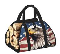 Vortithora Large Veteran's Day Celebration Firewood Carrier Bag, 600d Oxford Cloth Log Tote with Reinforced Handles, Open-End Wood Hauling Bag for Fireplace, Wood Stove, Camping and Outdoor Storage
