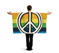 Vortithora Lgbt-Gay-Pride-Peace Flag Cape With Sleeves For Adults, Polyester Wearable Flag Cloak, Lightweight Sports Fan Cape For Game Day, Bar Parties And Street Celebrations