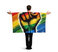 Vortithora Lgbt-Gay-Pride-Rainbow Flag Cape With Sleeves For Adults, Polyester Wearable Flag Cloak, Lightweight Sports Fan Cape For Game Day, Bar Parties And Street Celebrations