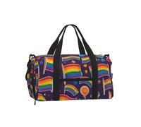 Vortithora LGBT-Theme-Flag Sports Duffel Bag with Shoe Compartment