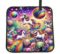 Vortithora Magical-Horse-Planets-Rainbow Foldable Stadium Seat Cushion Waterproof Portable Bleacher Pad Small Camping Mat For Camping Travel Outdoor Sports Events