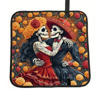 Vortithora Marigold-Romantic-Dead-Skeletons Foldable Stadium Seat Cushion Waterproof Portable Bleacher Pad Small Camping Mat For Camping Travel Outdoor Sports Events