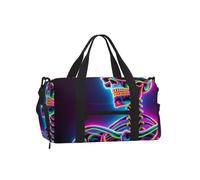Vortithora Neon-Skeleton Sports Duffel Bag with Shoe Compartment