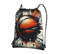 Vortithora Outdoor Basketball-Energy-Motion Casual Drawstring Backpack With Zipper Pocket, Drawstring Sports Bag For Gym And Daily Use