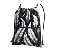Vortithora Outdoor Floating-Feather Casual Drawstring Backpack With Zipper Pocket, Drawstring Sports Bag For Gym And Daily Use