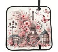 Vortithora Paris-Eiffel-Tower-Buttefly Foldable Stadium Seat Cushion Waterproof Portable Bleacher Pad Small Camping Mat For Camping Travel Outdoor Sports Events