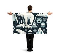 Vortithora Polar-Bear-Nail-Iceberg Flag Cape With Sleeves For Adults, Polyester Wearable Flag Cloak, Lightweight Sports Fan Cape For Game Day, Bar Parties And Street Celebrations