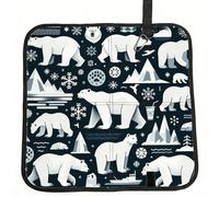Vortithora Polar-Bear-White-Snowflake Foldable Stadium Seat Cushion Waterproof Portable Bleacher Pad Small Camping Mat For Camping Travel Outdoor Sports Events
