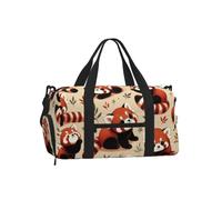 Vortithora Raccoon-Cat-Red-Panda Sports Duffel Bag with Shoe Compartment