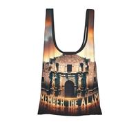 Vortithora Remember-The-Alamo-Texas Reusable Foldable Shopping Bag, Portable Grocery Bag For Daily Use