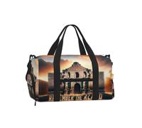 Vortithora Remember-The-Alamo-Texas Sports Duffel Bag with Shoe Compartment | Water-Resistant Fabric, Luggage Sleeve, Adjustable Strap, Inner Zipper Pocket, Good For Sport, Gym, Yoga