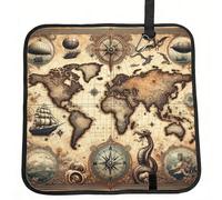 Vortithora Retro-Ancient-World-Map Foldable Stadium Seat Cushion Waterproof Portable Bleacher Pad Small Camping Mat For Camping Travel Outdoor Sports Events