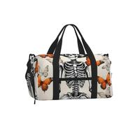 Vortithora Retro-Skeleton-Butterfly Sports Duffel Bag with Shoe Compartment