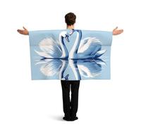 Vortithora Romantic-Swans-Love-Valentine Flag Cape With Sleeves For Adults, Polyester Wearable Flag Cloak, Lightweight Sports Fan Cape For Game Day, Bar Parties And Street Celebrations