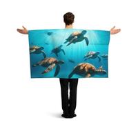Vortithora Sea-Turtles-Swim-Ocean Flag Cape With Sleeves For Adults, Polyester Wearable Flag Cloak, Lightweight Sports Fan Cape For Game Day, Bar Parties And Street Celebrations