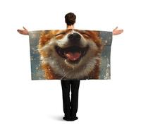 Vortithora Shiba-Inu-Joy Flag Cape With Sleeves For Adults, Polyester Wearable Flag Cloak, Lightweight Sports Fan Cape For Game Day, Bar Parties And Street Celebrations