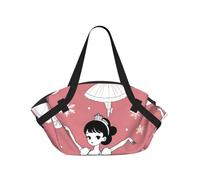 Vortithora Snowflake-Ballet-Christmas Foldable Round Picnic Blanket Tote Bag, Portable Camping Mat With Handles And Inner Pockets, Water-Resistant Outdoor Beach Blanket For Picnic, Park, Camping