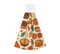 Vortithora Thanksgiving Pumpkin Pie Dessert Hanging Hand Towel Kitchen Towel