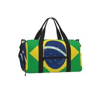 Vortithora The-Brazil-Flag Sports Duffel Bag with Shoe Compartment
