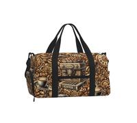 Vortithora Vintage-Coffee-Beans-Moment Sports Duffel Bag with Shoe Compartment