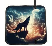 Vortithora Wolf-Howling-Thunderstorm Foldable Stadium Seat Cushion Waterproof Portable Bleacher Pad Small Camping Mat For Camping Travel Outdoor Sports Events