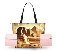 Vortithora Women Ancient-Egyptian-Sphinx-Pyramids Yoga Mat Bag Gym Tote