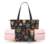 Vortithora Women Satan Baphomet Sheep Head Yoga Mat Bag Gym Tote