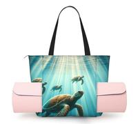Vortithora Women Sea-Turtles-Ocean-Sunlight Yoga Mat Bag Gym Tote