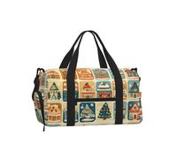 Vortithora Xmas-Gingerbread-Houses Sports Duffel Bag with Shoe Compartment