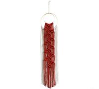Vortiva Hand Woven Cotton Rope Leaf Fringe Wall Hanging Tapestry | for premium Cotton & Wood, Leaf Pattern With Fringe, Minimalist Boho Style, For Living Room Bedroom Balcony, 98x20cm Size