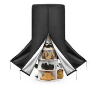 Vortiva Rotating Shoe Rack Cover with Zipper, 63x25 Inch Black | Oxford Fabric, Centre Zipper for access, Dust for proof, Easy Wipe Clean, For Outdoor Indoor Use