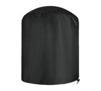 Vortiva Round Grill Cover, for Outdoor BBQ, Windproof Dust Protector | Dense Oxford Cloth, Silver Lining Rain Shield, Adjustable Drawstring, Fits Portable Grills, Easy Clean
