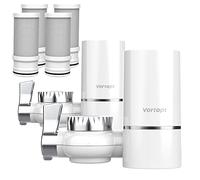 Vortopt T1 Faucet Water Filter - 400 Gallons Water Purifier for Faucet - Tap Water Filter Reduces Lead, Chlorine, Bad Odor & Impurities Down to 0.2μm, Fits Standard Faucets(2 System with 4 Filters)