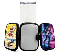 VORTRIDINO 10 Pack Sublimation Water Bottle Pouch Blanks Tumbler Zipper Pouch Bag for Tumbler 20-40oz, Neoprene Water Bottle Bag for Gym Outdoor Sports