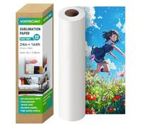 VortriDino 24in x 164ft Sublimation Paper Fast Dry Dye Sublimation Paper Roll 2" Core for E) P*Son F570 / F570 PRO Heat Transfer Printing, 95gsm