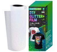 VORTRIDINO DTF Glitter Transfer Film Roll 30cm x 10m Cold Peel for DTF Sublimation DIY