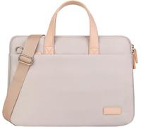 Vortyra Beige 15.6 Inch Laptop Briefcase Bag with Anti-Shock Protection | Unisex Adults, Luggage Trolley Strap, Briefcase Style