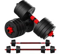 Vorx London Adjustable Dumbbell & Barbell Set 30KG - 2-in-1 Free Weights with Connecting Bar, Non-Slip Grip, Home Gym Strength Training Weights for Men & Women, Full Body Fitness, Durable PE Plates &