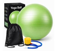 VORX LONDON Stability Ball 65cm with Pump & Carry Bag - Anti-Burst Yoga Exercise Ball for Pilates, Pregnancy, Core Workout, Balance & Home Gym Training Black
