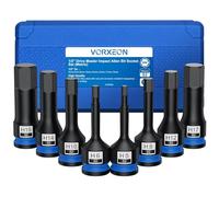 VORXEON 1/2 Drive Impact Metric Hex Bit Socket Set 5MM to 19MM 8PCS Impact Allen Key Socket Set Premium S2 Steel with Rugged Storage Case for Professional Mechanical Vehicle Repair Furniture Assembly