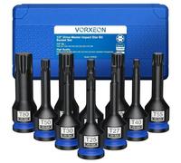 VORXEON 10pcs 1/2 TORX Socket Set en 42CRMO T25 T27 T30 T40 T45 T50 T55 T60 T70 T80 1/2 Drive Impact Star Bit Socket Set with Storage Case for Electric Pneumatic Wrenches