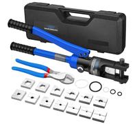VORXEON 12T Hydraulic Crimping Tool with 13Dies(8-300mm²) 10in Cable Cutter | Hydraulic Electric Cable Tool Kit with Storage Case for Copper and Aluminum Terminal Lugs Crimping Electrical Wiring