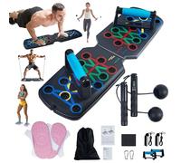 Vorynna Push Up Board & Home Gym Set - ABS Fitness Equipment with Skipping Rope, Waist Twister, Resistance Bands, Workout Guide - Total Body Training for Men/Women