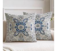 Vorysum Boho Cushion Covers 50x50 cm Summer Decorative Pillow Covers Vintage Carpet Tribal Square Modern Pillowcases 20x20 inch for Sofa Couch Bedroom Livingroom Set of 2