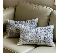 Vorysum Cushion Cover 30x50 cm Set of 2 Abstract White Oriental Vintage Pattern Cushion Cover Soft Material Couch Decorative Cushion Covers for Sofa Couch Bedroom (Blue and White Porcelain)