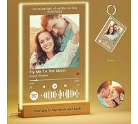 Voryusmer Personalised Spotify Plaque - Acrylic Song Album Cover with Your Favourite Song, Photo, Text, Base, Optional LED Lights - Personalised Gifts for Men, Women & Loved Ones
