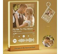 Voryusmer Personalised Spotify Plaque - Customised Gifts for Men & Women, Anniversaries, Presents for Him & Her - Custom Acrylic Music Song Plaque with Photo & Text