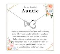 VOSAP Auntie Gifts: Interlocking Hearts Pendant Necklace for Aunt - Best Auntie Gifts for Christmas & Birthday