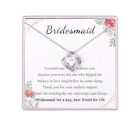 VOSAP Bridesmaid Gift, Infinity Heart Knot Necklace Maid of Honour Gifts for Women, Bridesmaid Gifts for Wedding Day